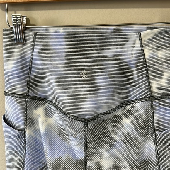 Athleta Women Legging Salutation Stash Pocket Capri Blue Gray Buttery Soft Sz S - Picture 7 of 9